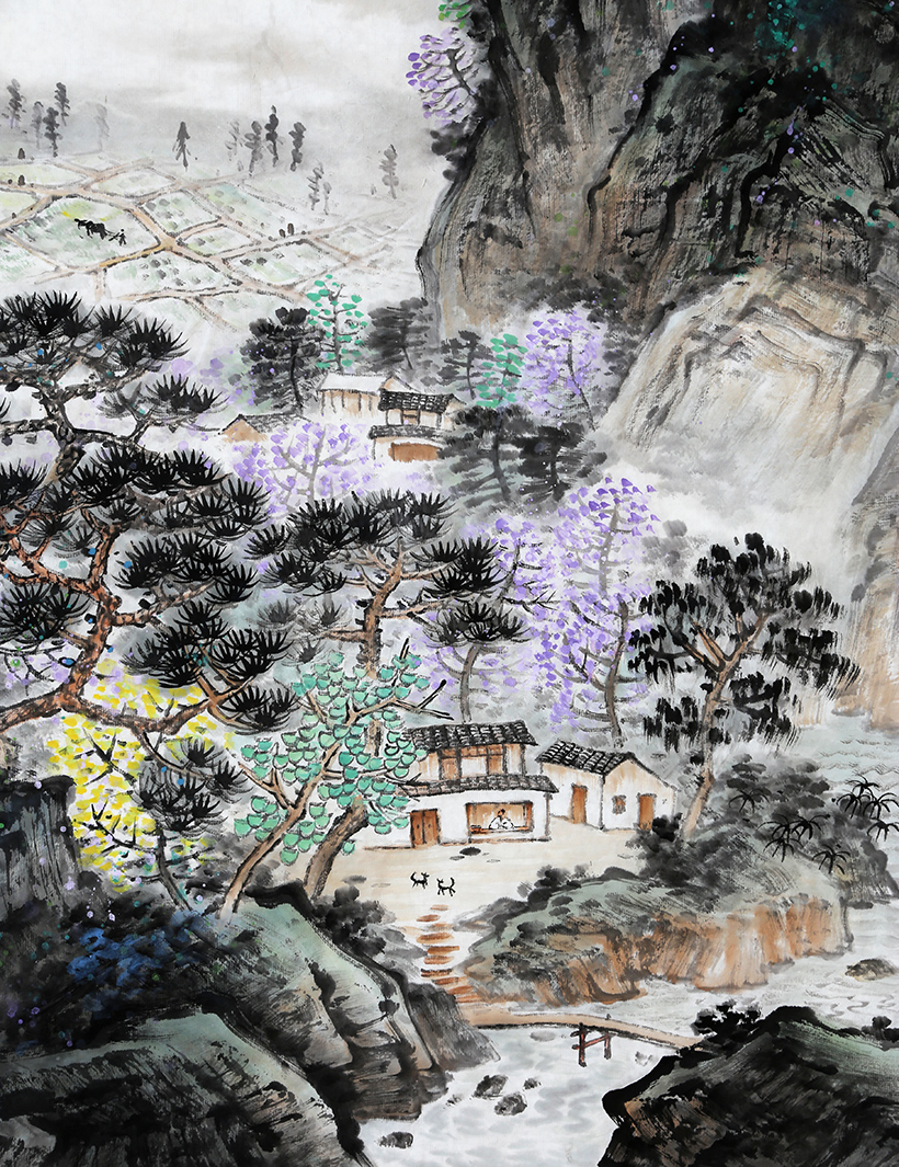 莫春生《溪山仙居图》 广西省美协会员 六尺斗方 墨华斋9466