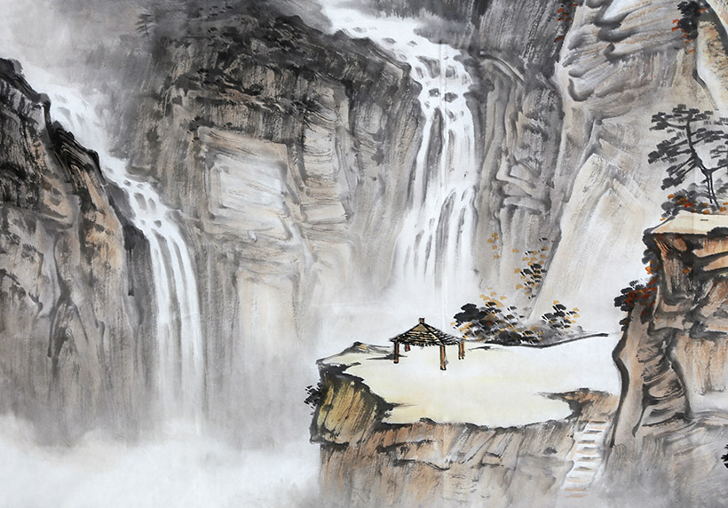 1.8米 莫春生《秋山清远》广西省美协会员 墨华斋4637