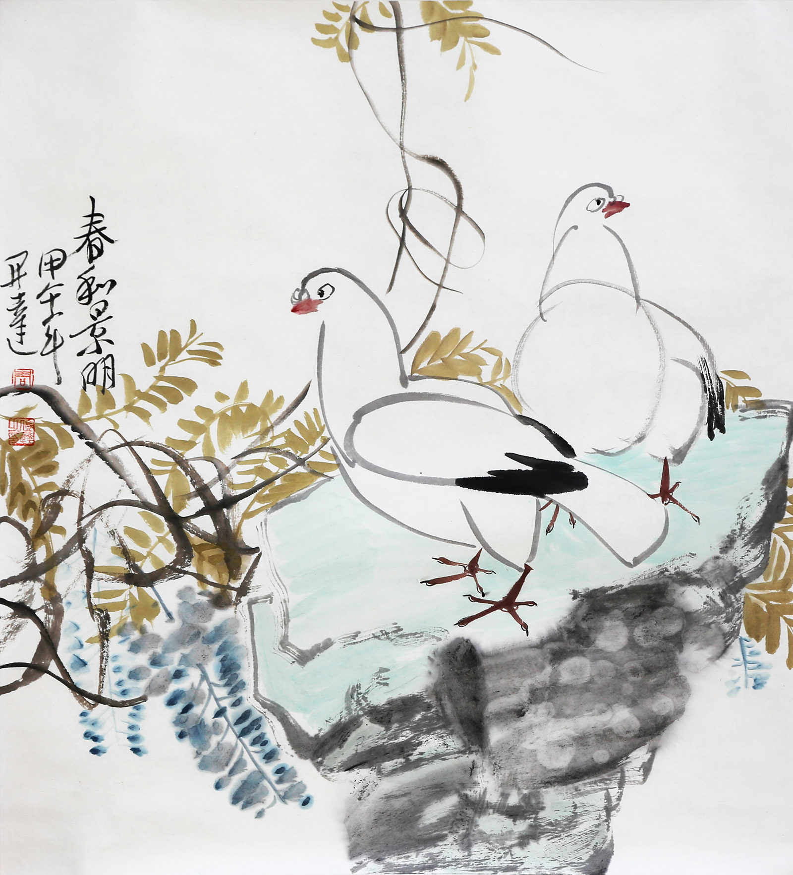 西安美院硕士研究生毕业周凯达 副教授 《春和景明》 墨华斋