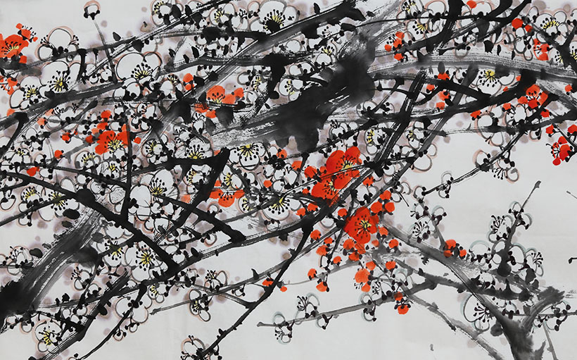 李霖《梅花枝上春如海》 中国国画家协会理事