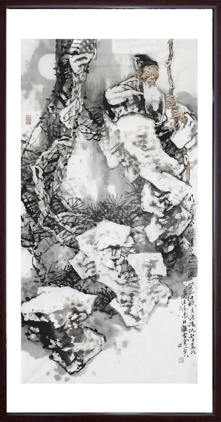 中国水墨画院画家仇宏志《明月松间照》中美协会员 墨华斋