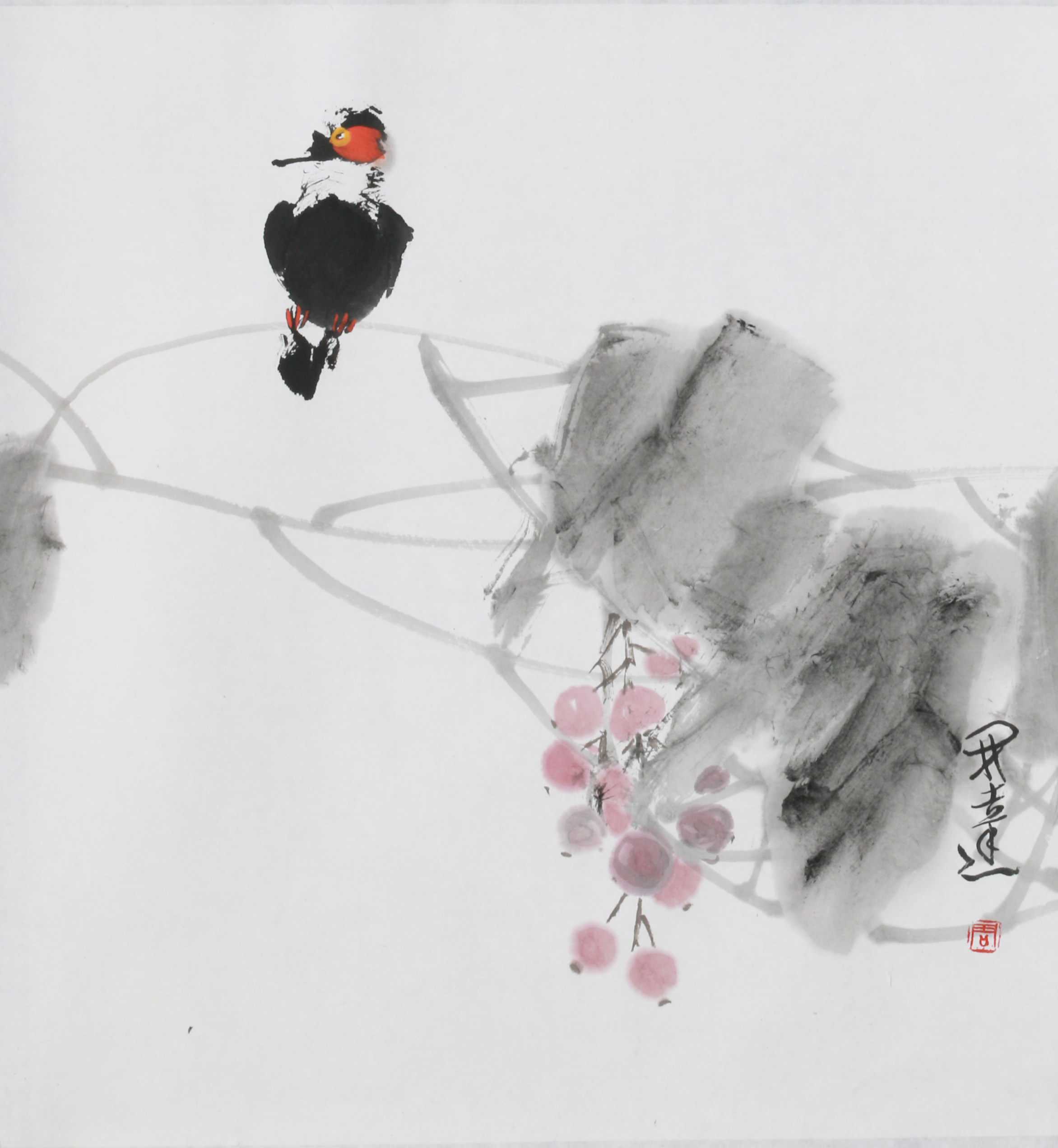 西安美院 周凯达《小品二件》花鸟画博士在读 艺院教授