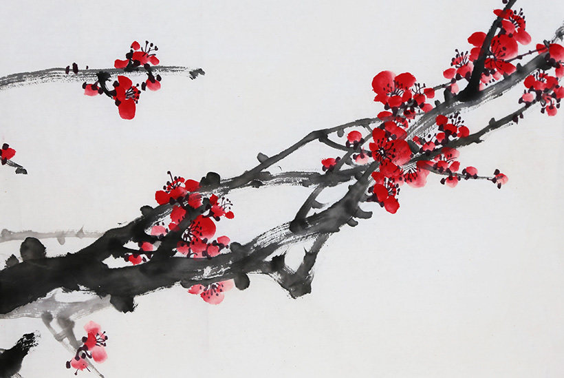 李霖《老枝已成铁》中国国画家协会理事 六尺对开 墨华斋5787