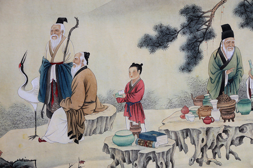 八尺 广西艺院 陈苏《香山九老图》副教授 中美协会员 墨华斋6592