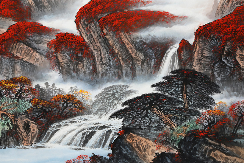 巨幅2.4米字画拍卖 一元起拍 首世有《锦绣江山》墨华斋4772