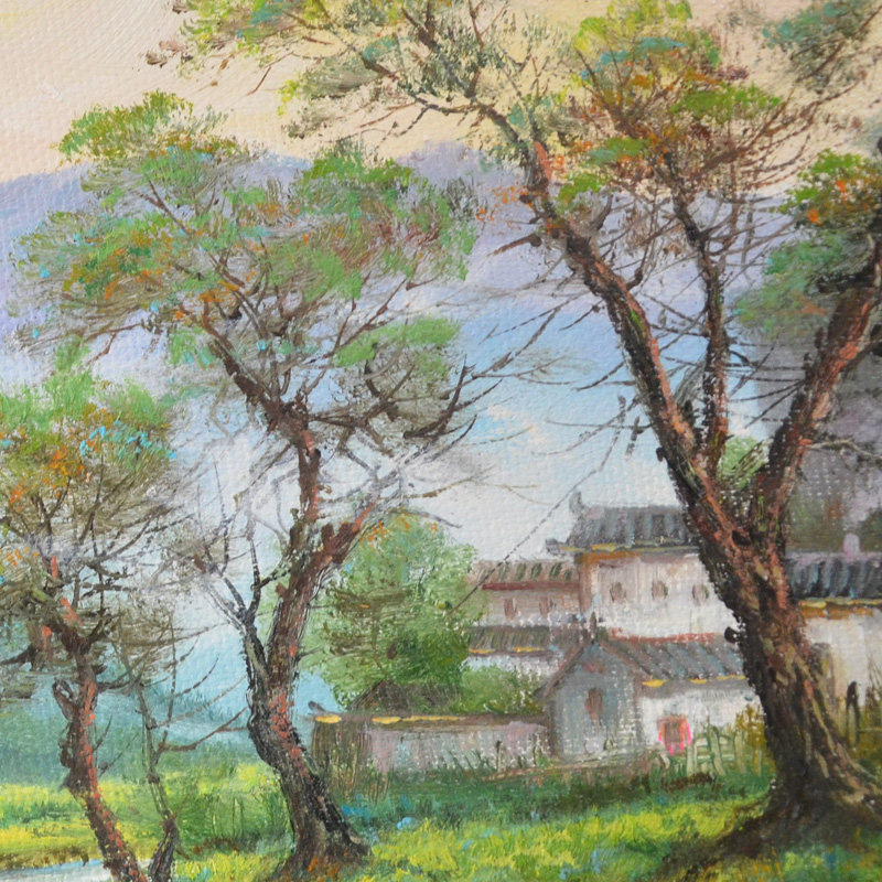 张明辉《夕阳无限好》知名画家 油画 风景画