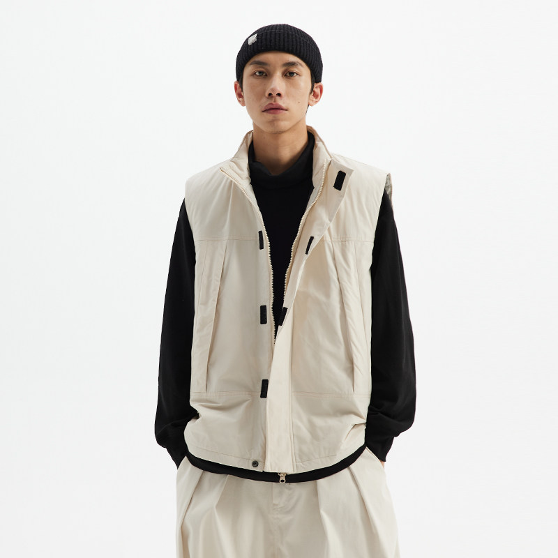 buttbill21aw冬季新款户外机能无袖加棉马甲男坎肩叠穿棉服背心
