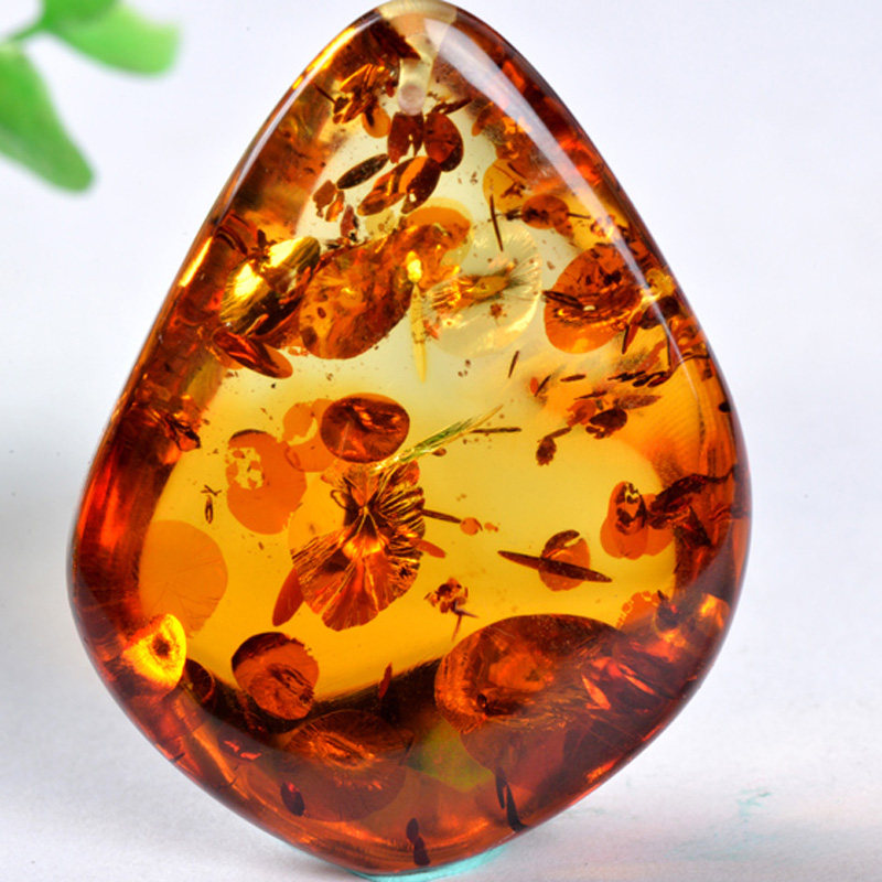 17.02克 天然琥珀 花珀随形吊坠