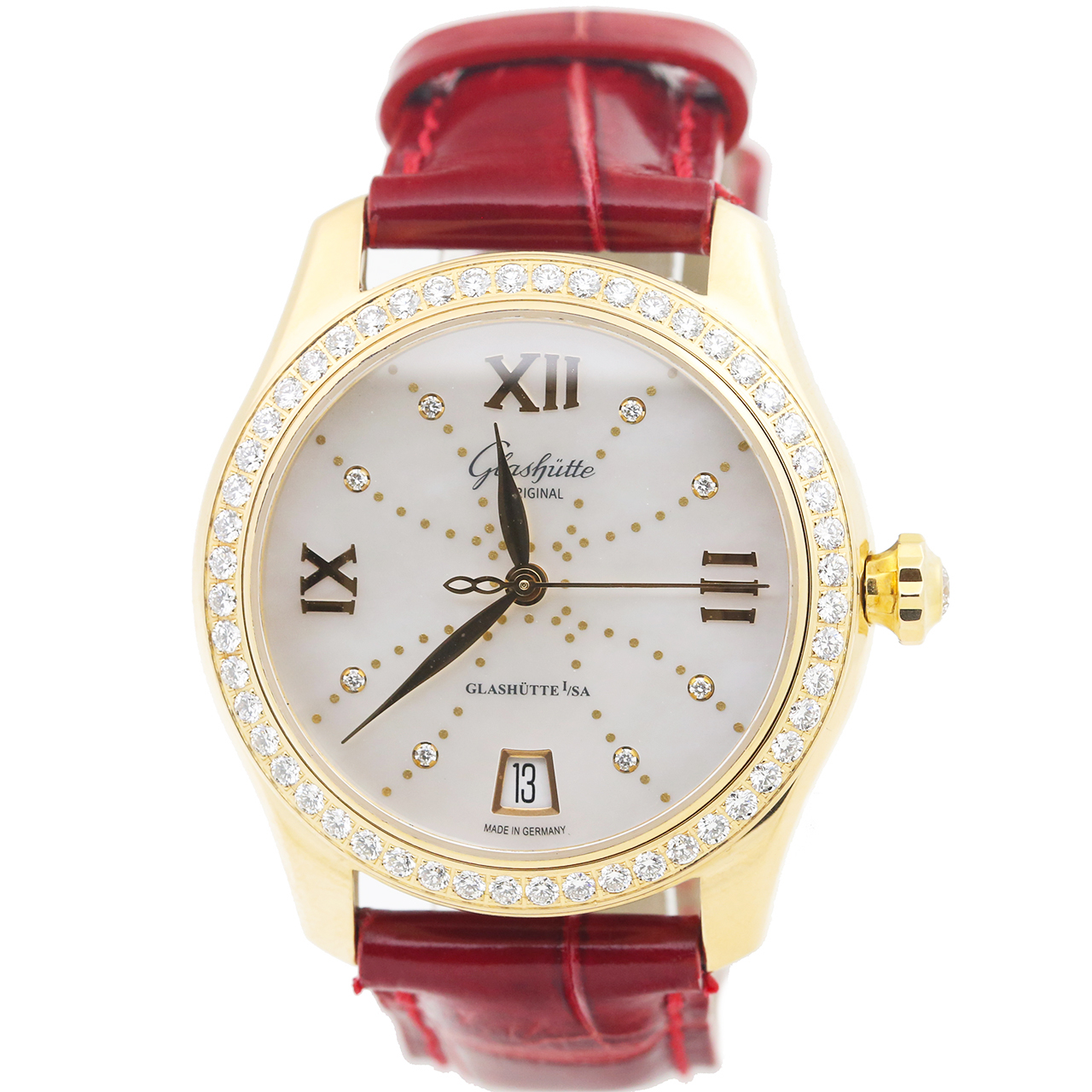 [9.5新]格拉苏蒂女士系列黄金自动机械女表