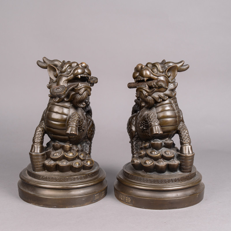 栖真禅寺 双麒麟献瑞摆件 5.86kg 镇宅纳福 招财进宝 佛法加持