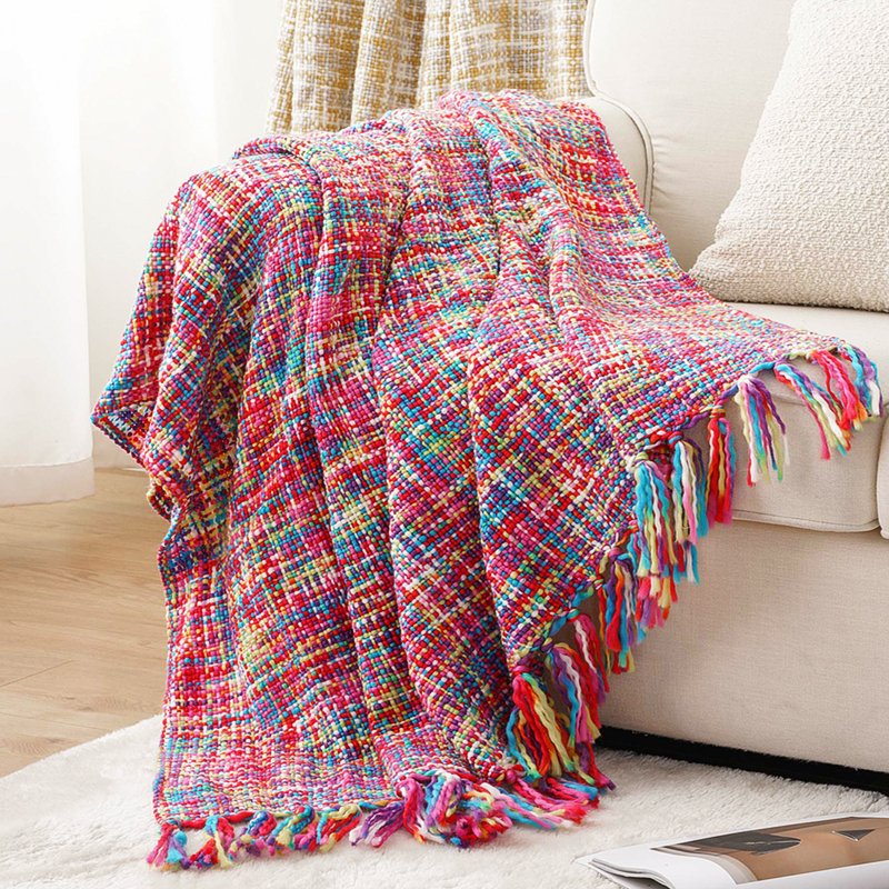 沙发毯盖毯美式休闲毯客厅民宿装饰毯