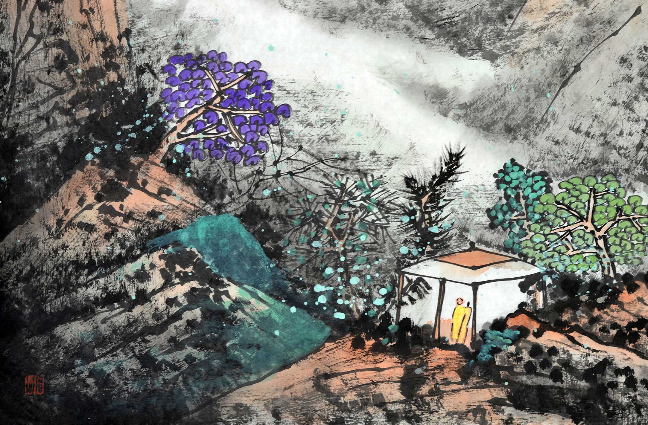 王国锋《野水幽禅》 国展入选画家