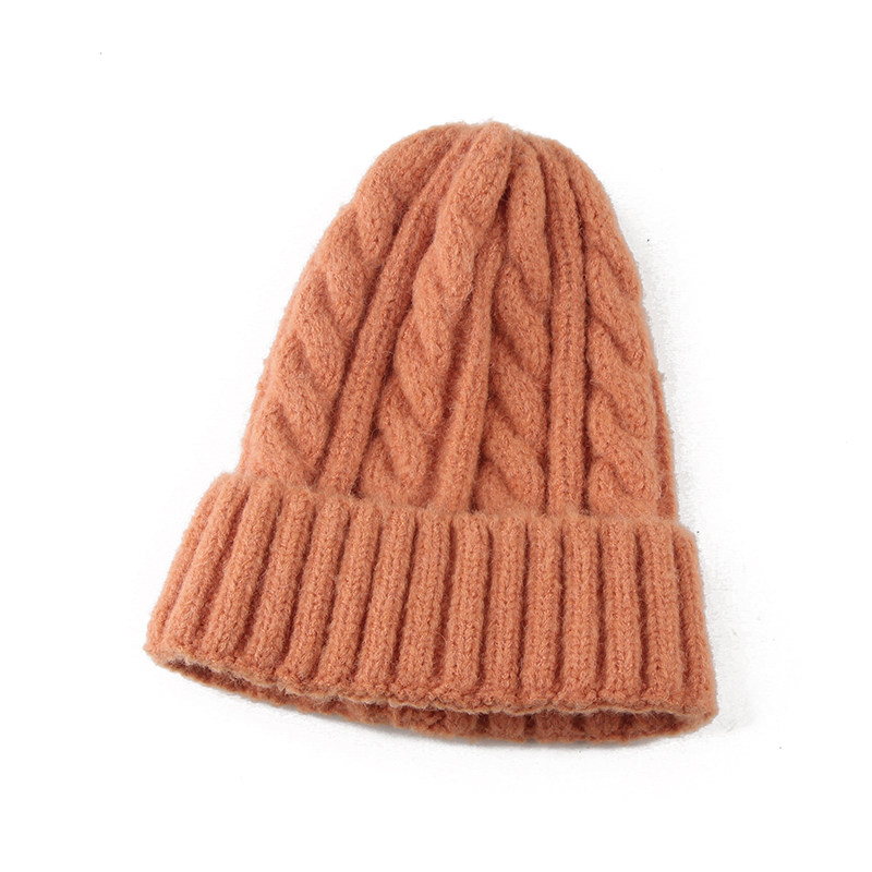 白色针织帽女韩国ins大头冬日系潮牌加厚保暖尖顶麻花粗毛线帽子