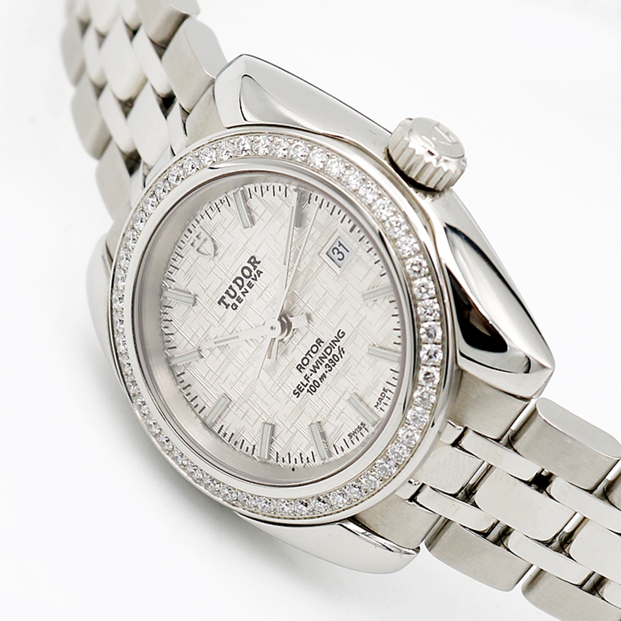 [9.5新]帝舵经典系列精钢镶钻自动机械女表