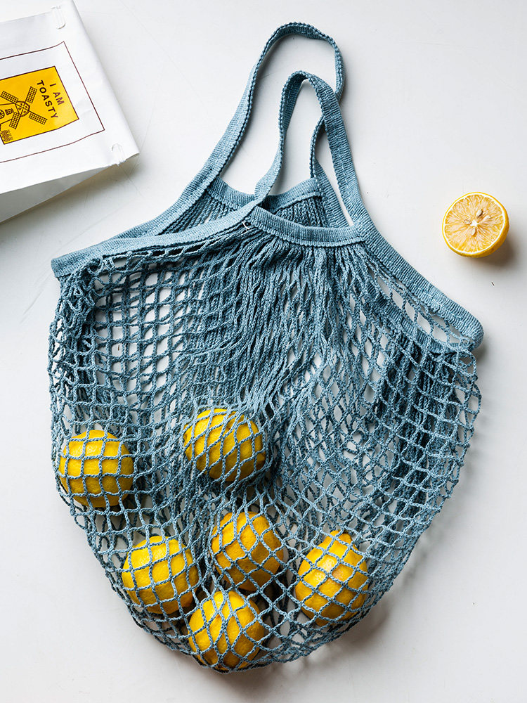 ins同款环保购物简约编织手拎棉线渔网单肩韩版镂空网兜袋手提袋