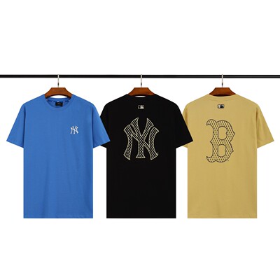 ny洋基队后背老花mlb短袖新款2022年夏季复古t恤明星同款运动休闲