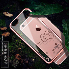 iphone6s手机壳卡通苹果6plus5.5保护套 4.7电镀软壳透明硅胶壳
