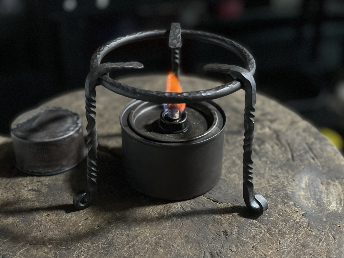 东际器物手工伍德架酒精炉三角架火钵架子支架铁壶烧水底座煮茶具