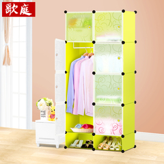树脂简易衣柜加深组合收纳衣柜儿童组装衣橱加固塑料折叠储物柜