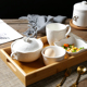 陶瓷一人食餐具带托盘早餐碗炖盅碗减肥减脂餐盘套装下午茶甜品碗