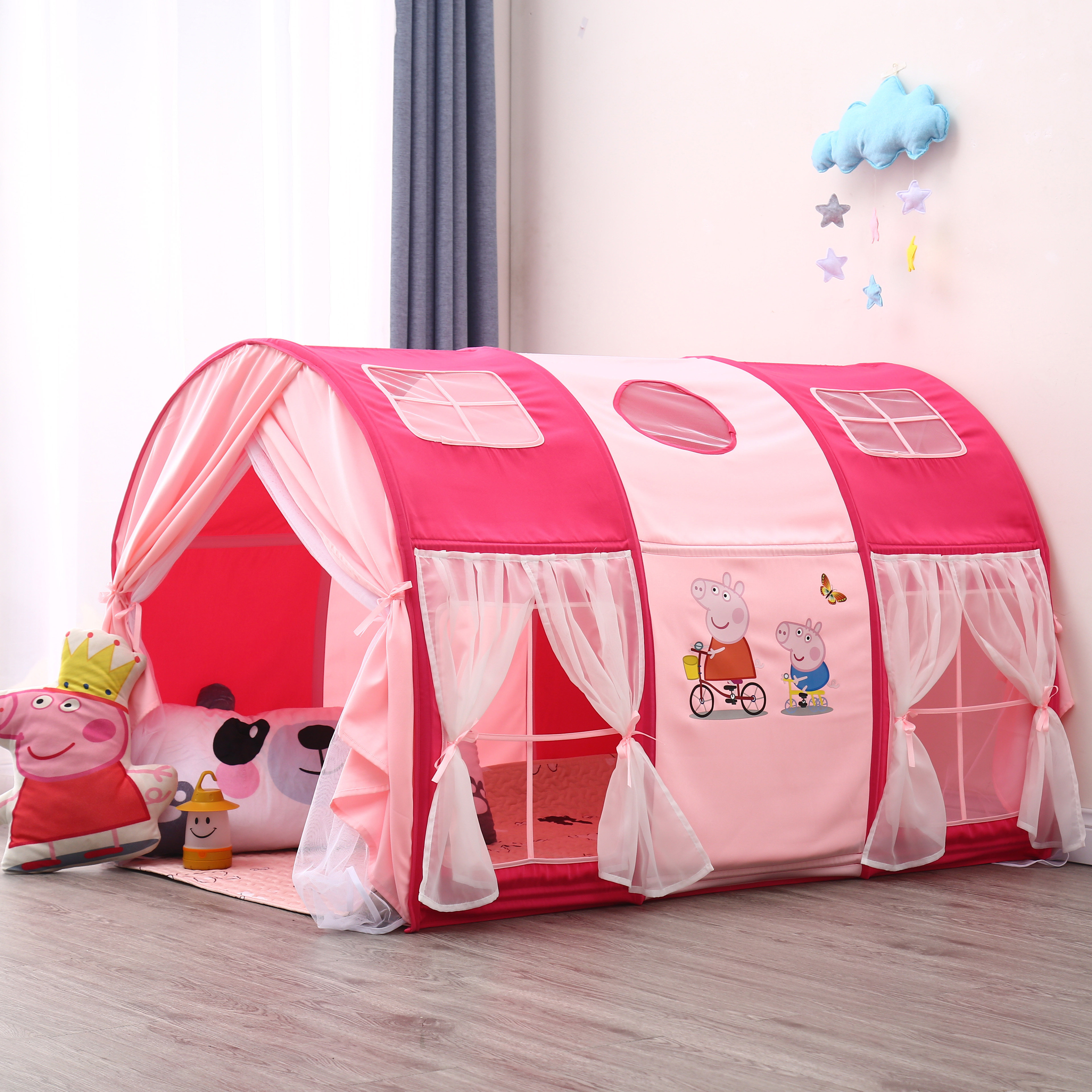 儿童床上游戏帐篷室内上下铺床装饰儿童玩具小屋大号防蚊分床神器