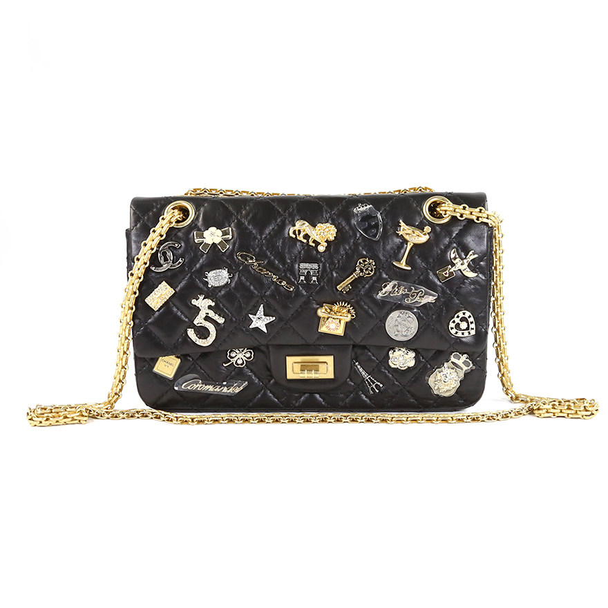 9新未使用]香奈儿chanel巴黎大都会2.55徽章女士单肩包