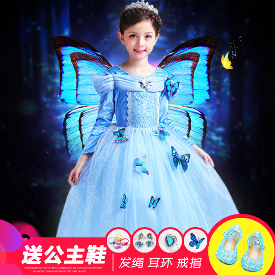 特价灰姑娘裙子_灰姑娘公主裙女童连衣裙儿童装冰雪奇缘2爱莎艾莎爱沙