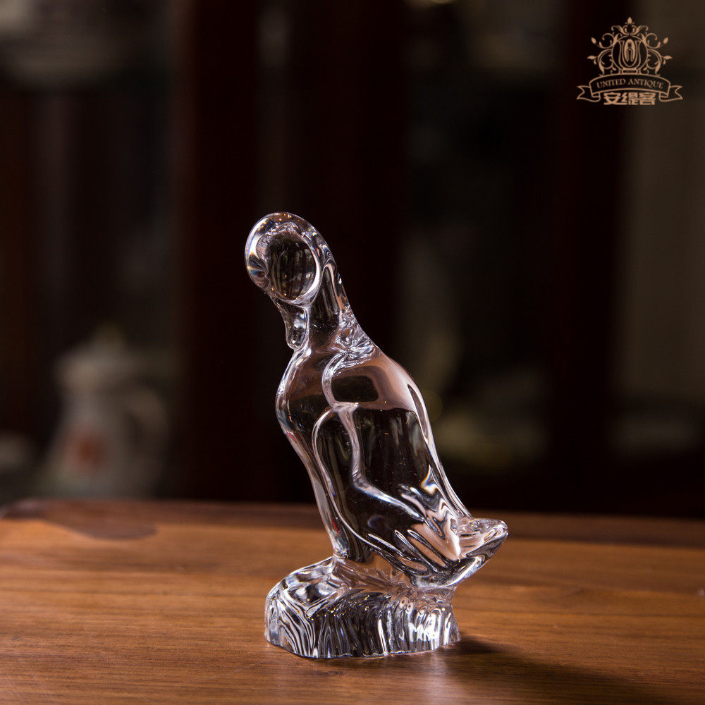 水晶鸭子手工雕像法国daum水晶玻璃艺术欧式小奢华客厅汽车摆件