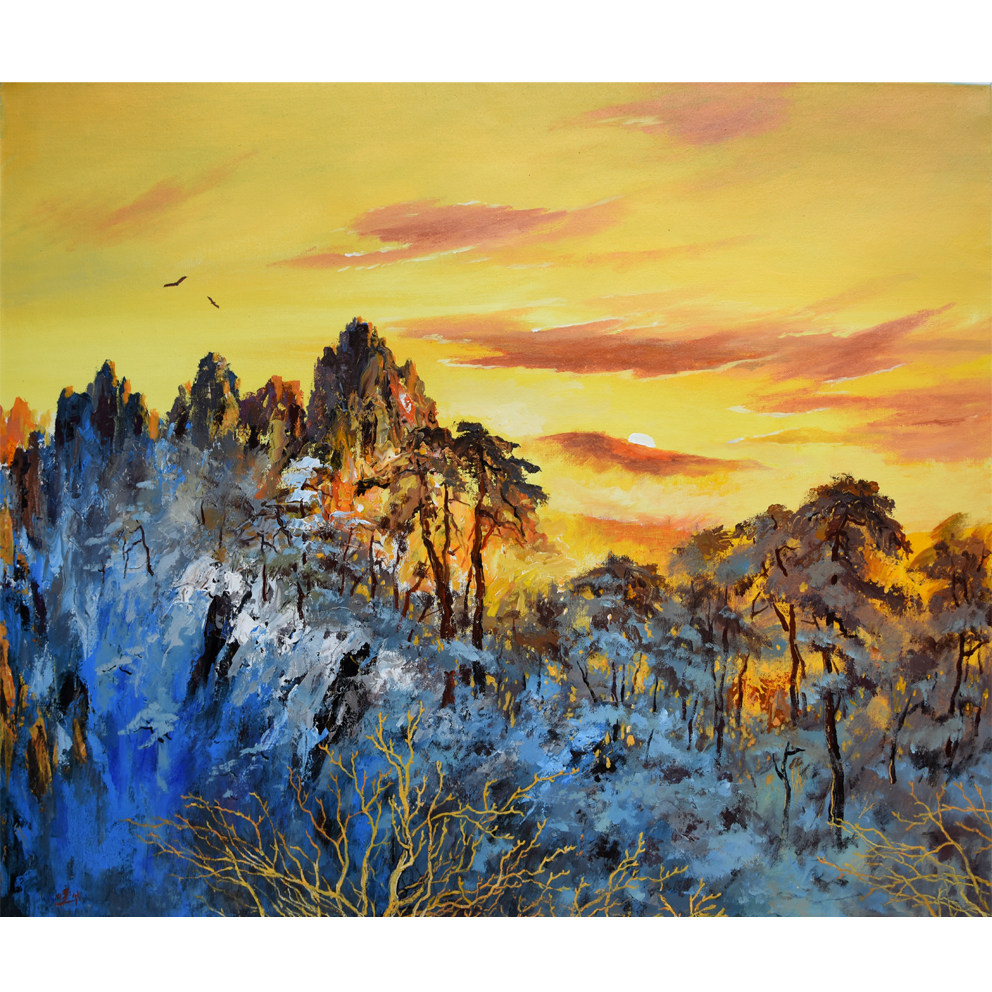 吴建华油画《腊月黄山》实力派画家/邳州市美协理事