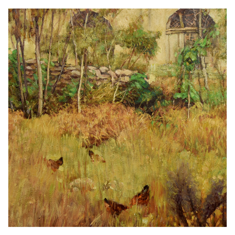 陈力油画《农家寒舍》已装裱