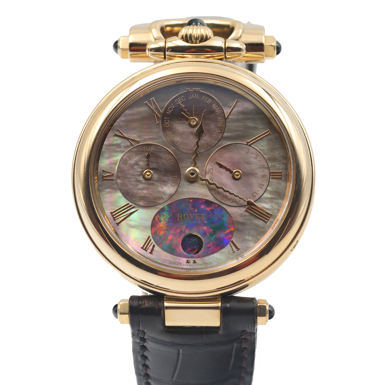 [9.0新]播威18k金自动机械男表 万年历 贝母表盘