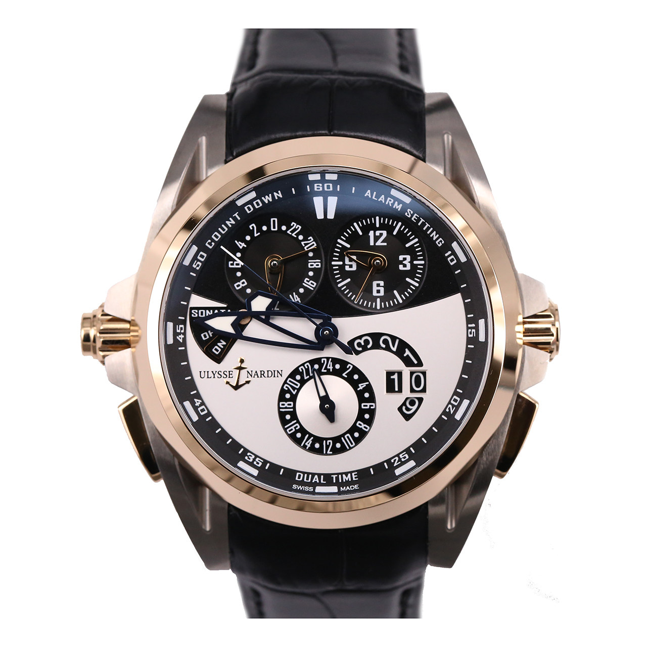 [9.9新]雅典鎏金系列玫瑰金间钢自动机械男表