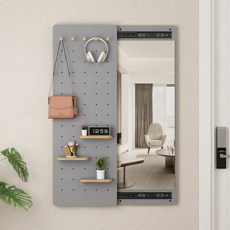 隐形穿衣镜家用隐藏式推拉镜子可关闭全身镜壁挂式遮挡入户试衣镜