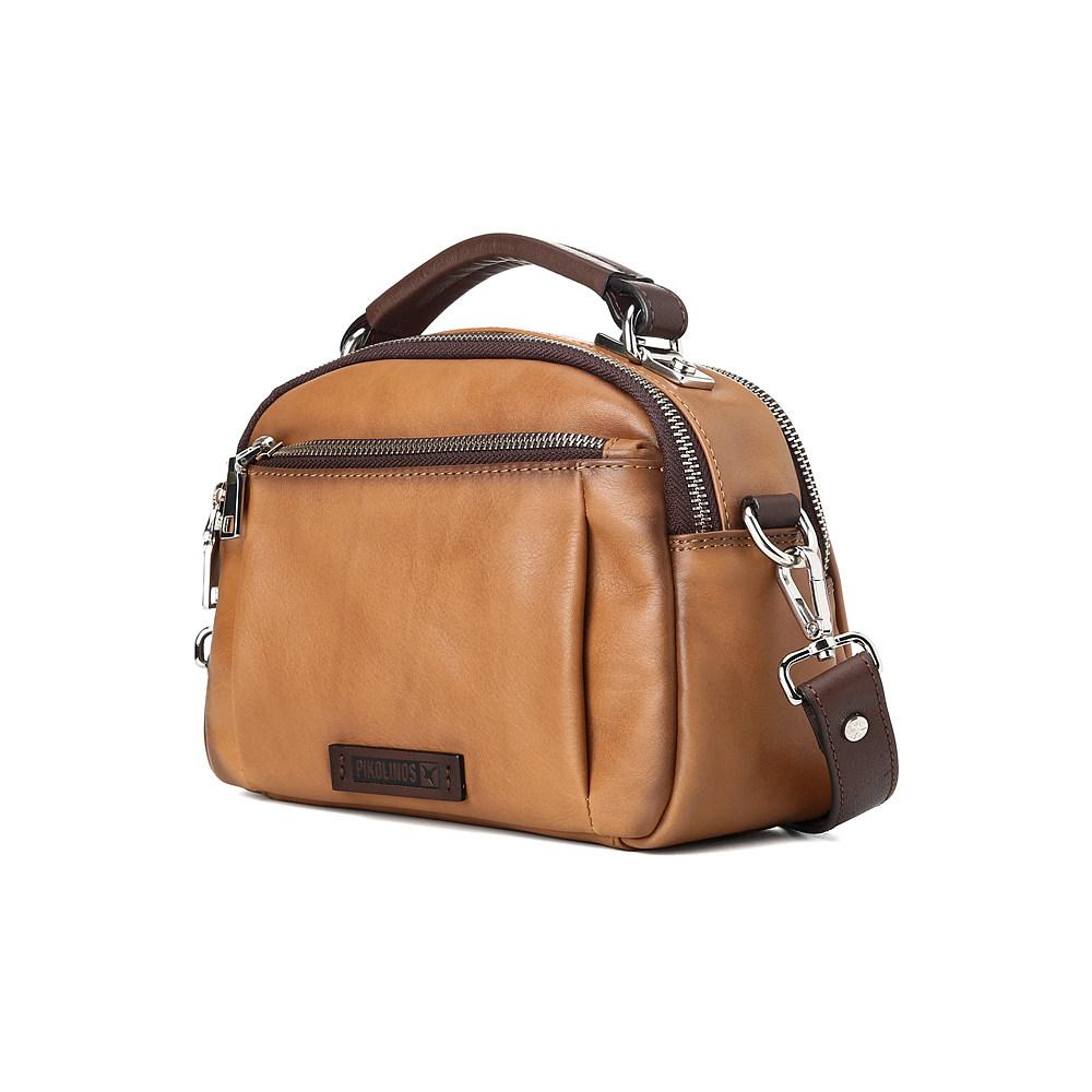 pikolinos派高雁2021秋季新品牛皮素面拉链时尚手提单肩包pl14801