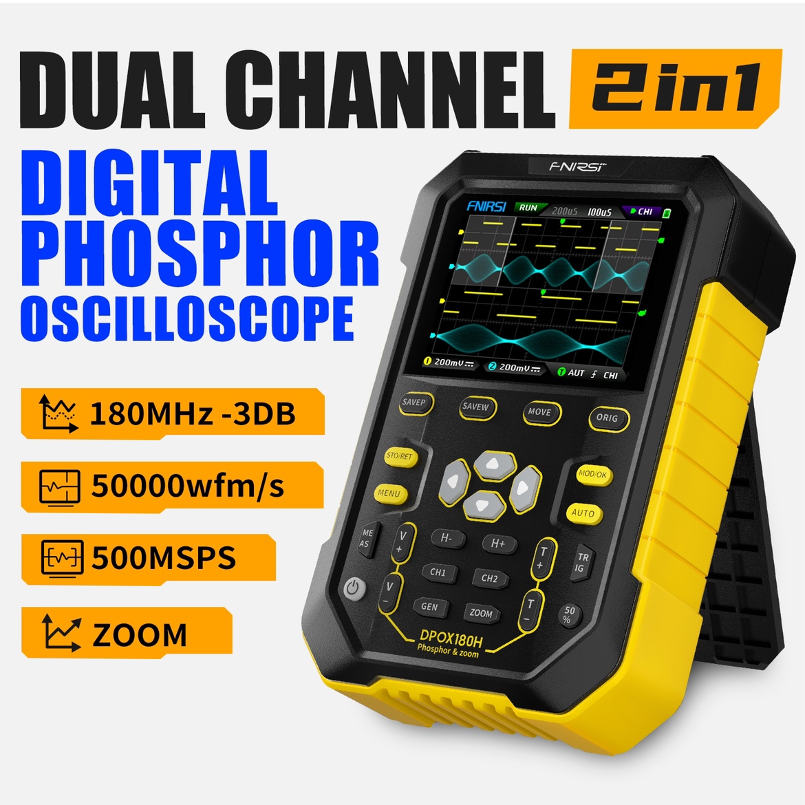 DPOX180Hfluorescent digital oscilloscope dual channel two in