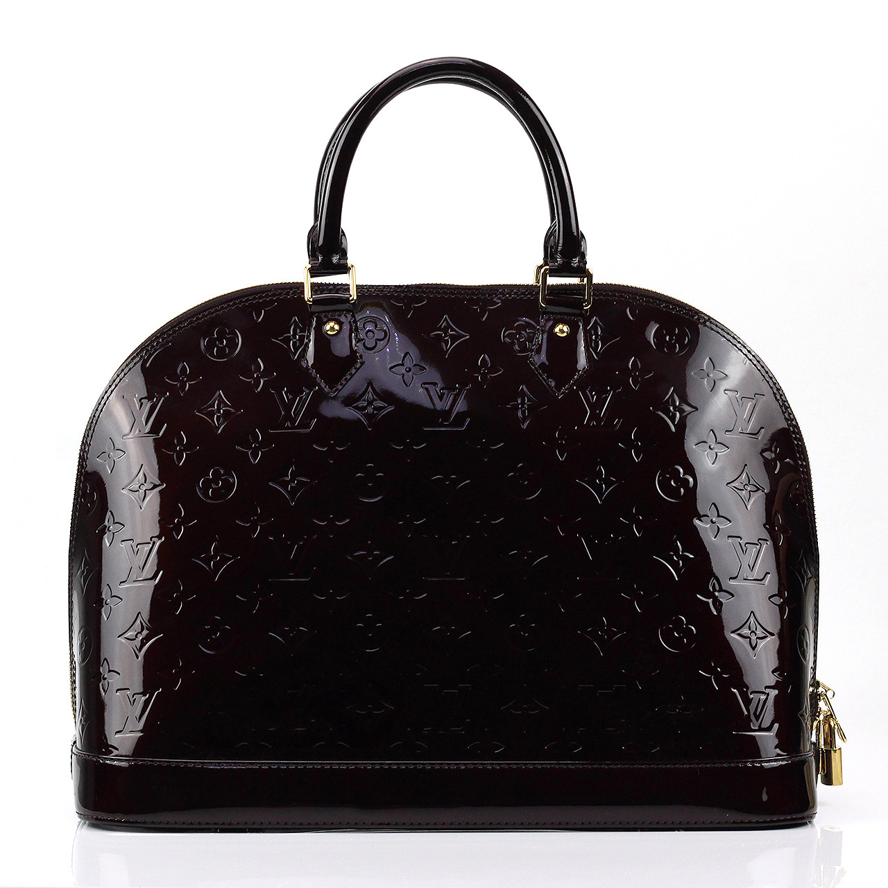 [9.5新]路易威登lv女士alma大号漆皮手提包