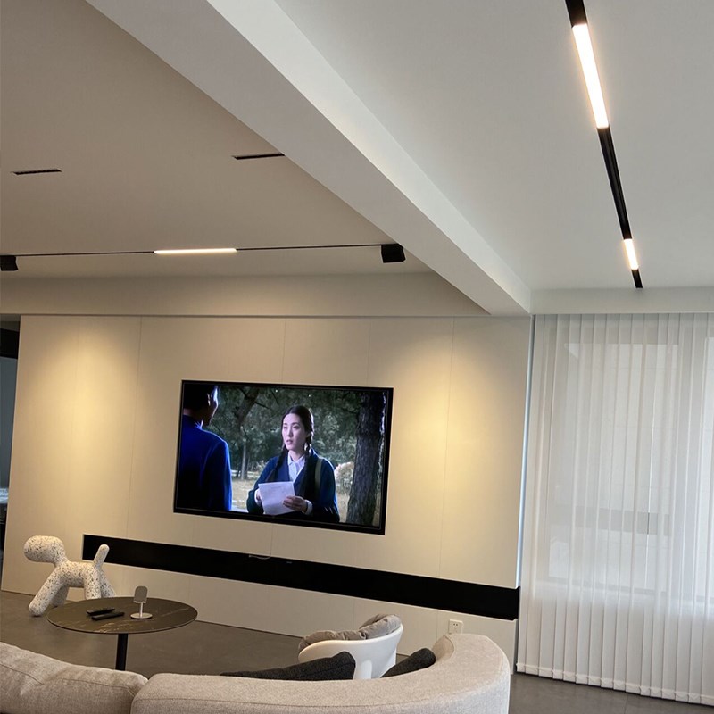 座尚磁吸轨道灯嵌入式暗装线条灯无主灯客厅照明装磁吸式暗藏led