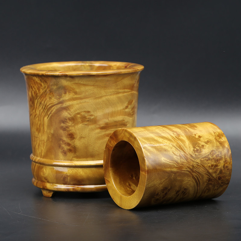 黄金樟笔筒 多瘤疤 摆放美观 文房必备 值得收藏