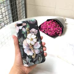 文艺复古油画花朵iPhone7链条手机壳苹果6s plus全包磨砂套硬壳女