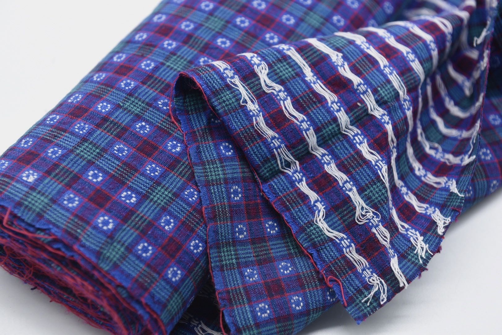 崇明土布老布粗布手织布提花布挑花布布头手工拼布diy纯棉布料 - 青木