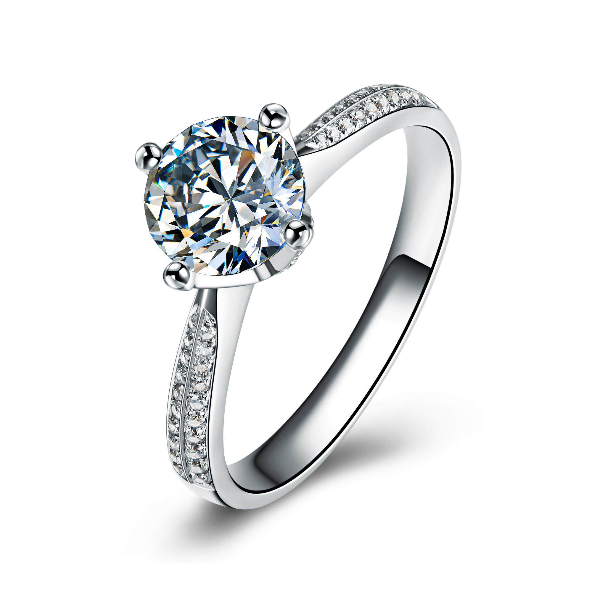 佐卡伊 白18k金主石1克拉副石0.16克拉i-j色vvs2净度12号手寸钻戒