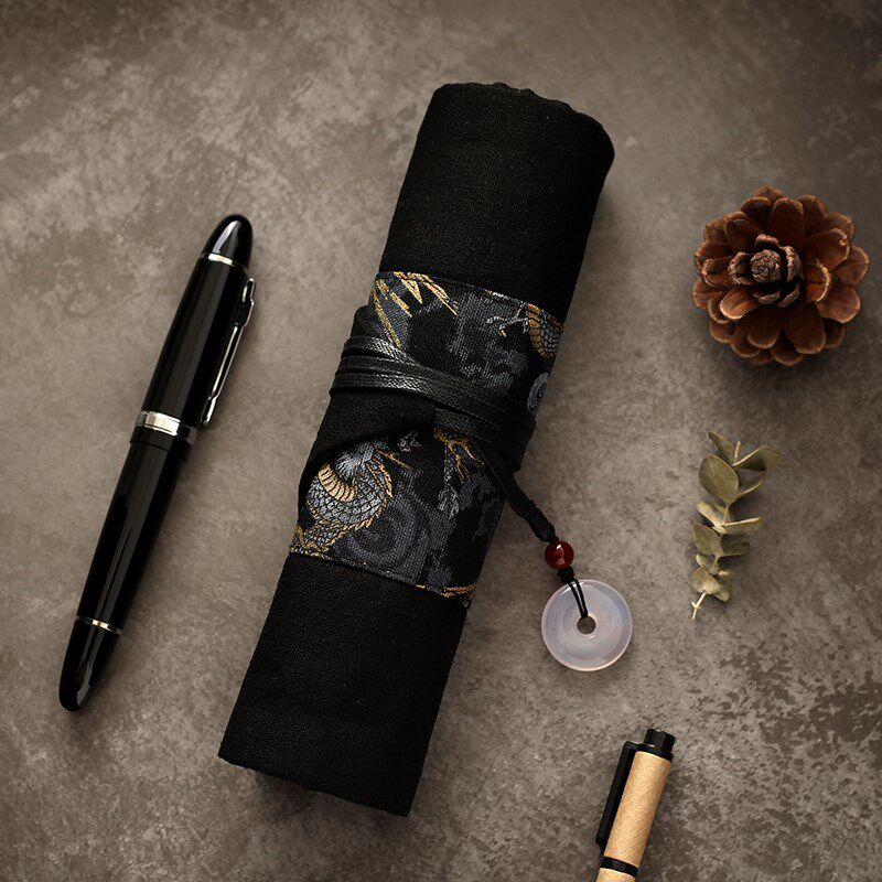 古风笔帘卷笔袋男复古卷帘式中国风钢笔笔袋女大学生初中生文具袋