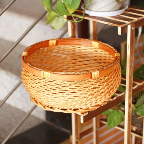 腾条编的蓝子收纳筐家用藤制菜篮子厨房藤编装馒头的筐子包子篮子