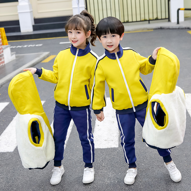 新款小学生校服冬季三件套一年级班服幼儿园园服马甲加绒加厚冬装