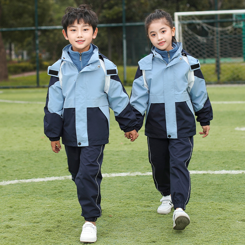 小学生校服春秋套装儿童一年级班服冲锋衣三件套秋冬季幼儿园园服