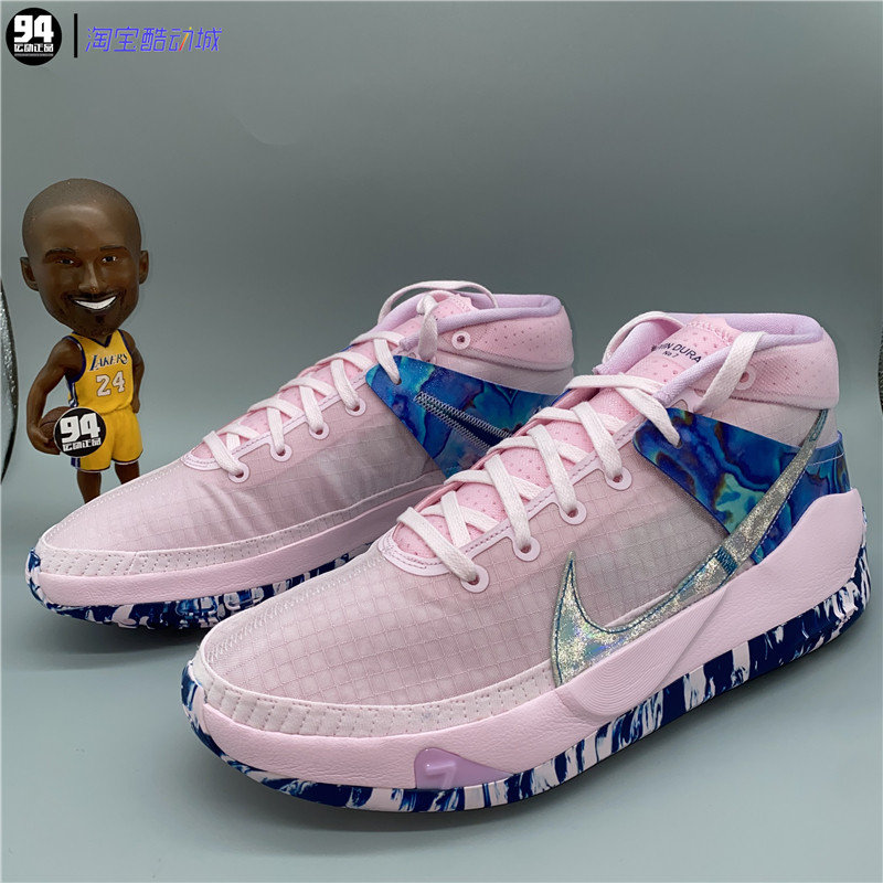 nike kd13 aunt pearl 杜兰特13乳腺粉男子实战篮球鞋 dc0012-600