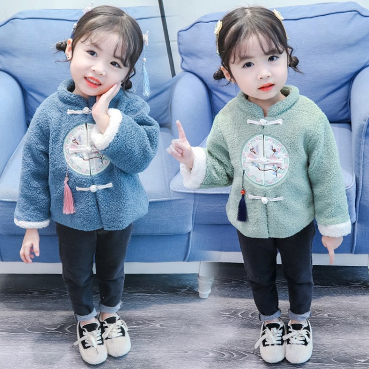 Kids fall and winter clothes 2019 new pattern Fur imitation sweater coat girl Retro Chinese style Sherpa Thin cottonin the Children/Baby/Family fitted , Coat/Jacket/Overcoat , Fur/Leather grass category - from Buy2taobao.com to provide professional Taobao agent buy service