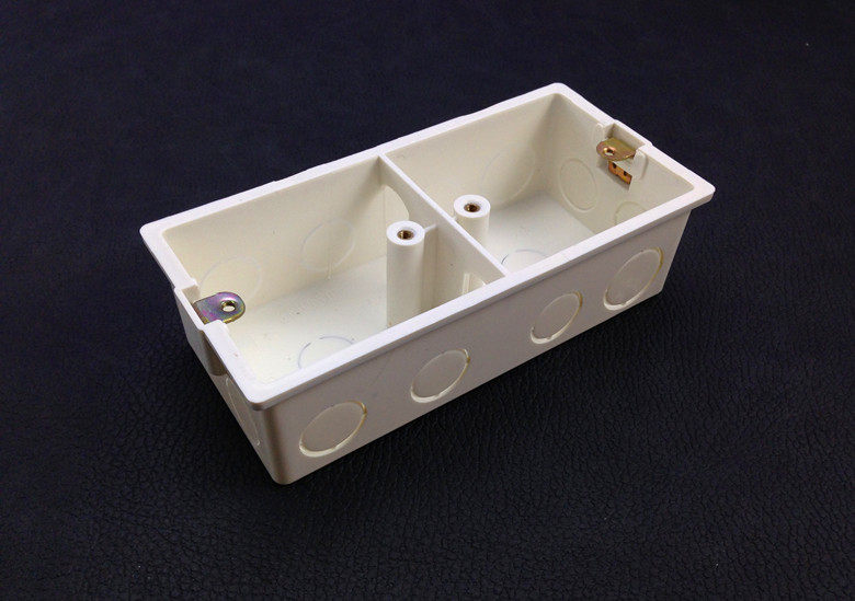 双86型联体pvc双联接线底 通用暗盒暗装开关盒插座底双盒