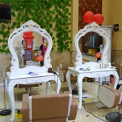 欧式发廊理发店镜台浴室镜子化妆镜卫生间镜美容美发双面镜台壁挂