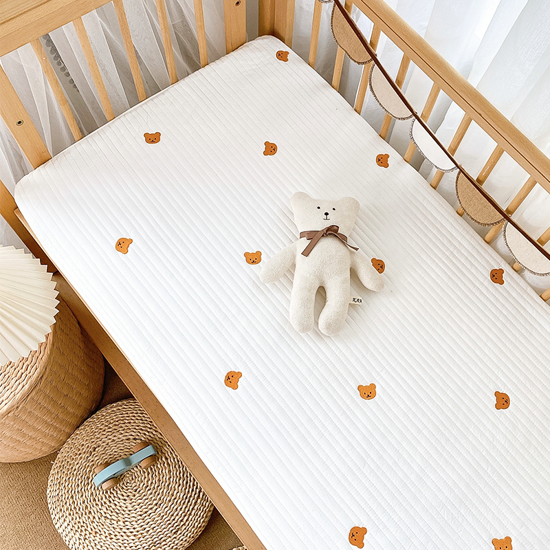 定制ins婴儿床床笠新生儿纯棉a类拼接床宝宝床垫罩套儿童床单软褥